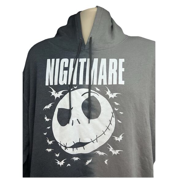 Disney Nightmare Before Christmas Gray Graphic Pullover Hoodie Sweatshirt XL New - Picture 4 of 9